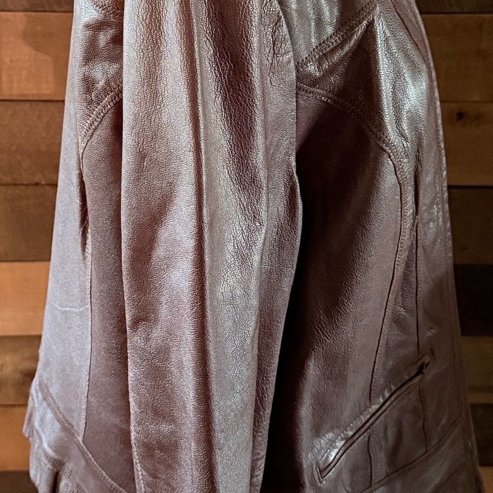 Caslon Brown Leather Jacket - Picture 4 of 8